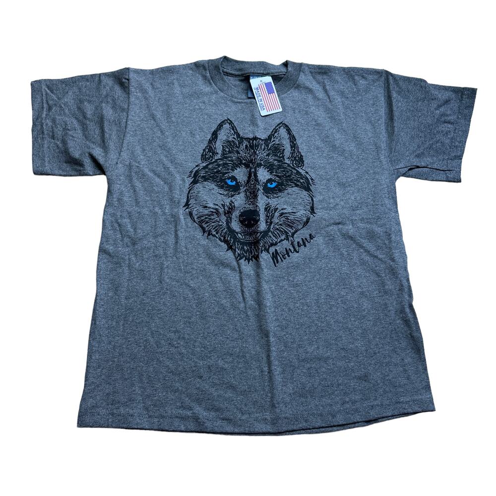 Prairie Mountain Wolf Graphic Tee - Size 14/16 - Made in USA